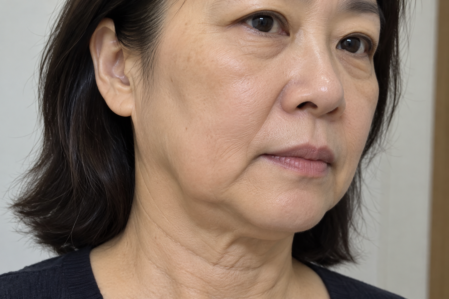 臉部頸部些微鬆弛，暫不需要侵入手術者